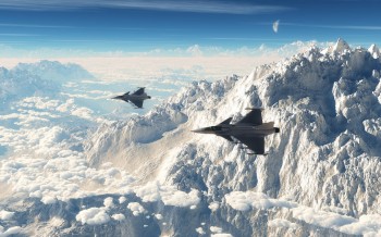 Two fighter Jets Over The Swiss Alps
