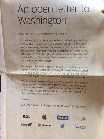 Apple, Google, Microsoft, LinkedIn, Yahoo, Facebook, Twitter, and AOL
