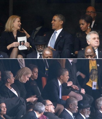 Barack Obama with Danish prime Minister Helle Thorning-Schmidt