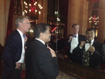 Bill Nye Teaches Neil deGrasse Tyson How To Do A Bow Tie