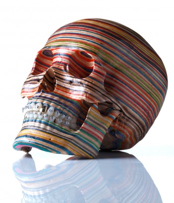 Skull Sculpted From Skateboards