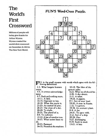 World's First Crossword