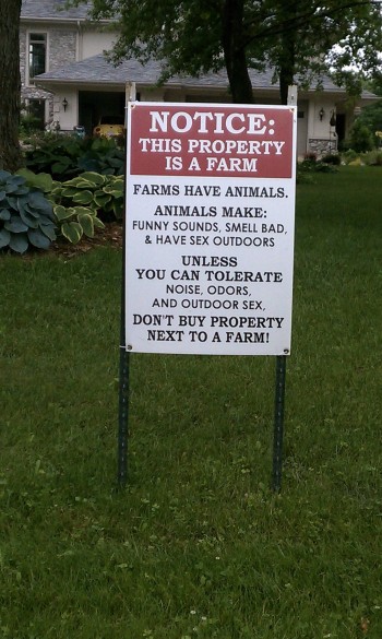 Notice: The Property Is A Farm