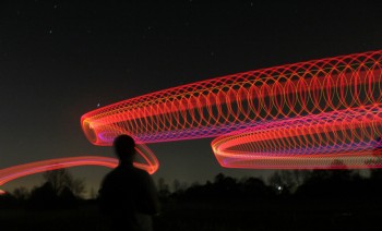 Long exposure of a toy helicopter