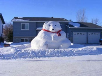 Giant Polar Bear Snowman