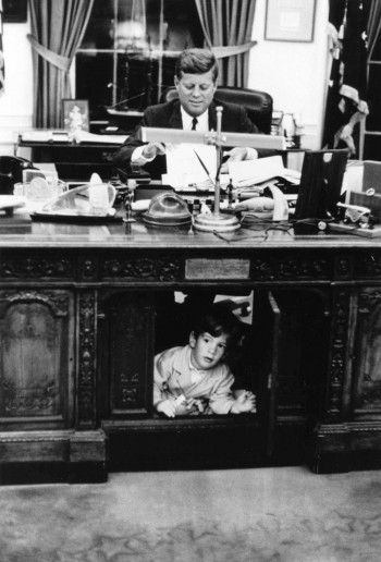 JFK & JFK Jr. in the Oval Office