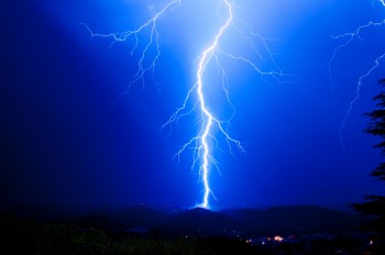 Lightning During a Heavy Thunderstorm