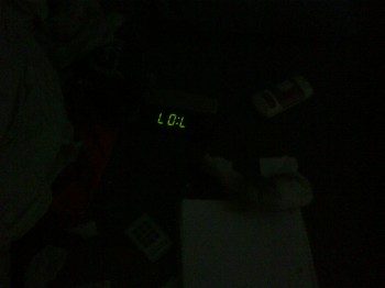 My alarm clock fell off my desk this morning