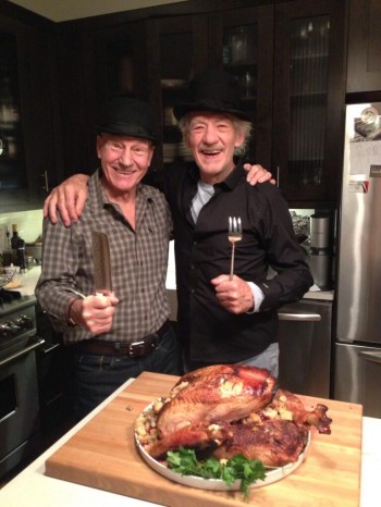 Patrick Stewart and Ian McKellen At Thanksgiving Dinner