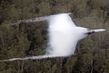 Super Hornet Visibly Breaks The Sound Barrier