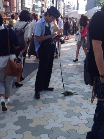 Just a man walking his corn