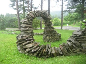 Freestanding Helix Stone Sculpture