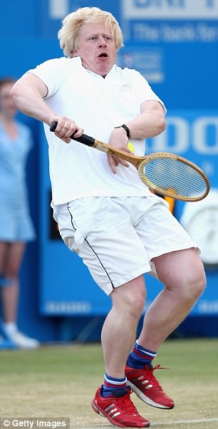 Boris Johnson Trying To Play Tennis