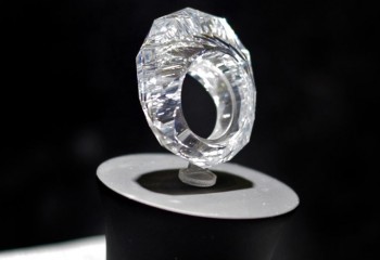 Ring carved from a single diamond