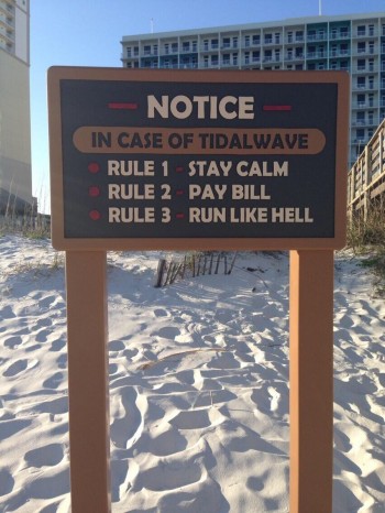 Notice: In case of tidalwave