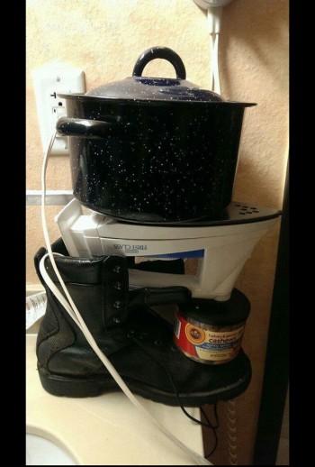 Don't have a stove, got to make due