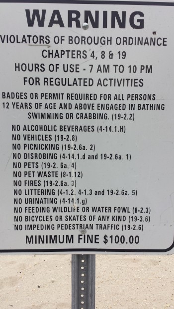 NJ Beach Rules