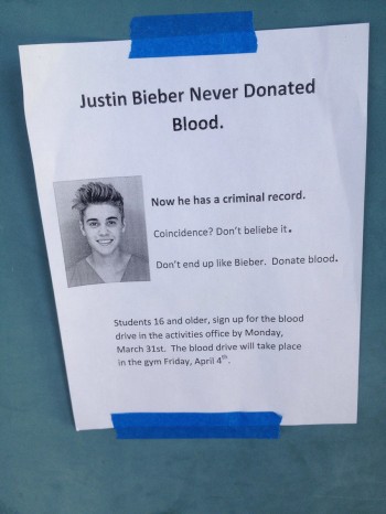 Justin Bieber Never Donated Blood
