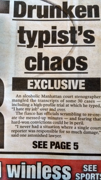 Drunken typist's chaos