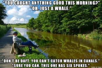 Fishing in the canal