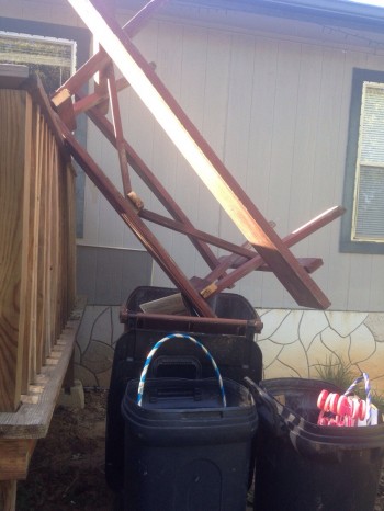 Throwing out the picnic table