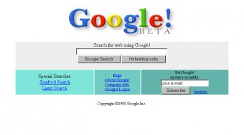 Google's original homepage