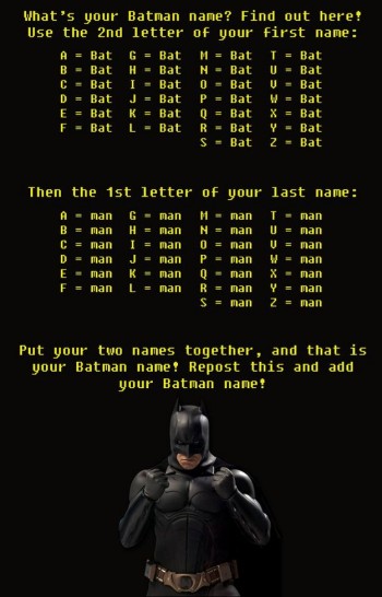Find out your Batman name!