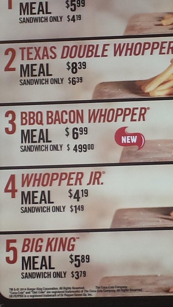 I think I will just go with the meal