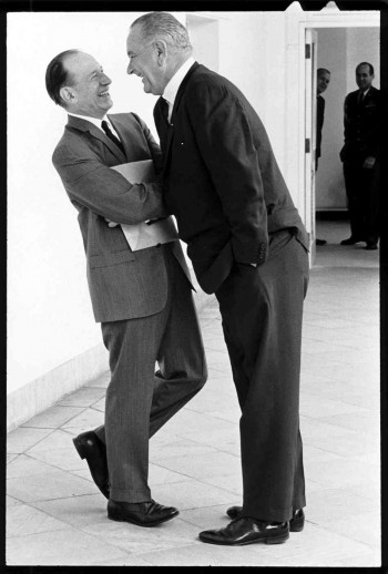 LBJ giving "The Treatment" to Abe Fortas