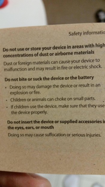 Galaxy 5 Safety Information