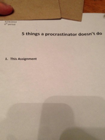 She gave me an A for this assignment