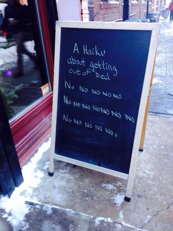 Haiku about getting out of bed