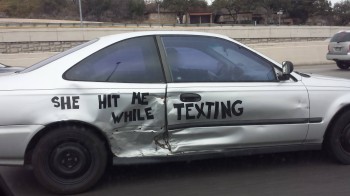 She Hit Me While Texting