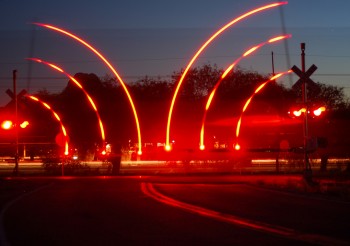 Long exposure railroad crossing