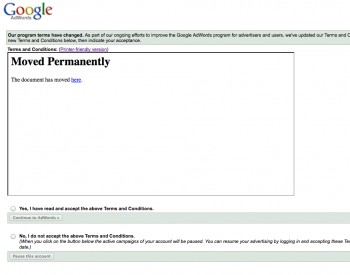Google asked me to agree to their new Terms and Conditions