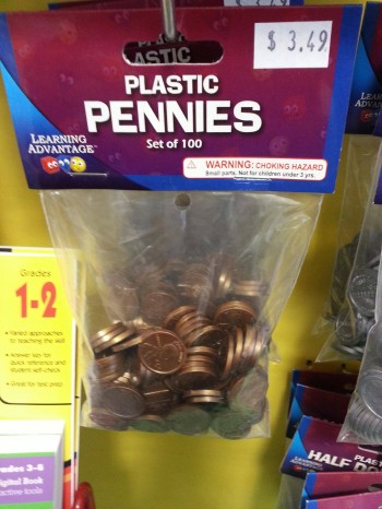 100 Fake Pennies: $3.49