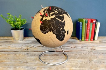 A globe made of cork