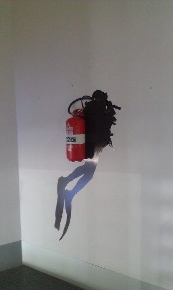 Fire extinguisher wall decal