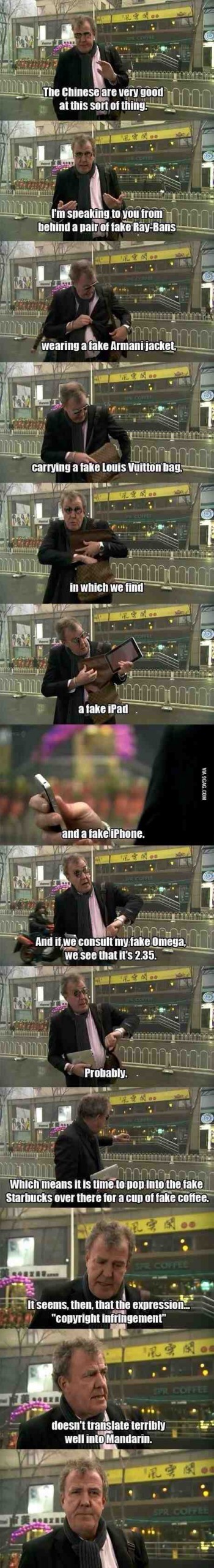 Jeremy Clarkson's thoughts about China