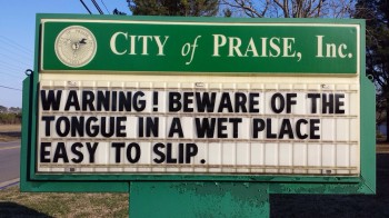 Local church sign