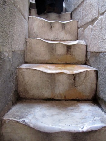Worn down marble steps