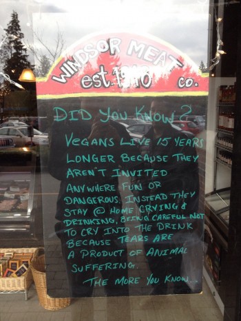 Butcher's take on Vegans