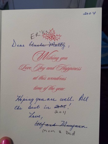 Christmas card from dad