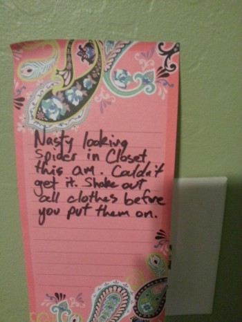 Husband left me a note