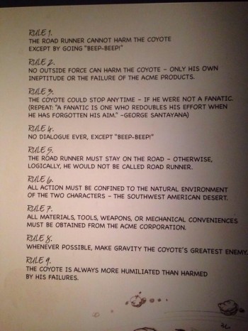 Cartoonist Chuck Jones' Rules