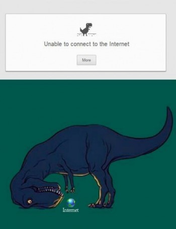 "Unable to connect to the internet."