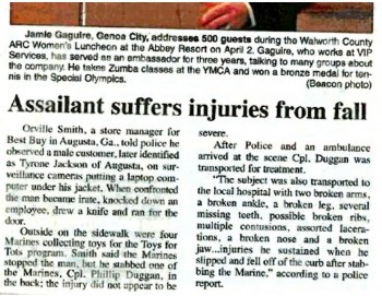 Yes, the "curb" caused those injuries...