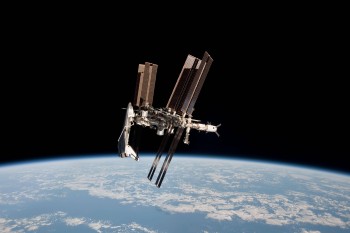 Space shuttle docked with the ISS