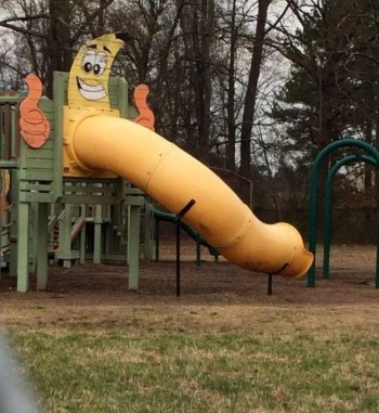 Yes, slide down it, kids...