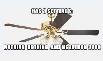 Ceiling fan's 3 settings